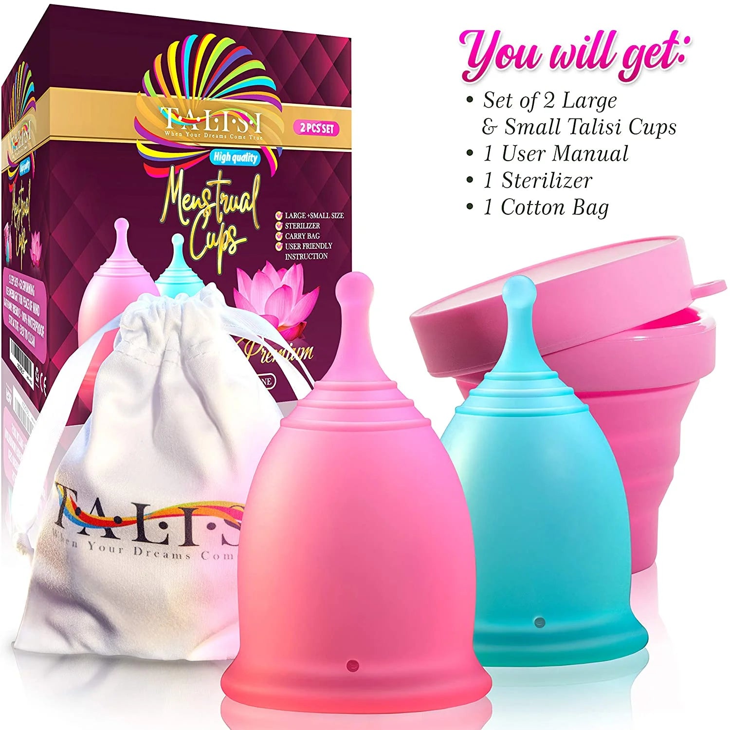NO MORE TAMPONS !! Freedom from Discomfort! Experience Comfort with our Medical-Grade Menstrual Cup!