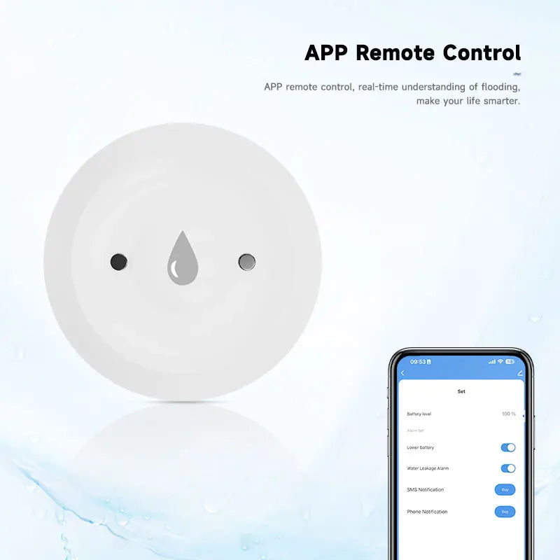 ZigBee Smart Water Sensor Leak Detector Flood Water Leakage Alarm