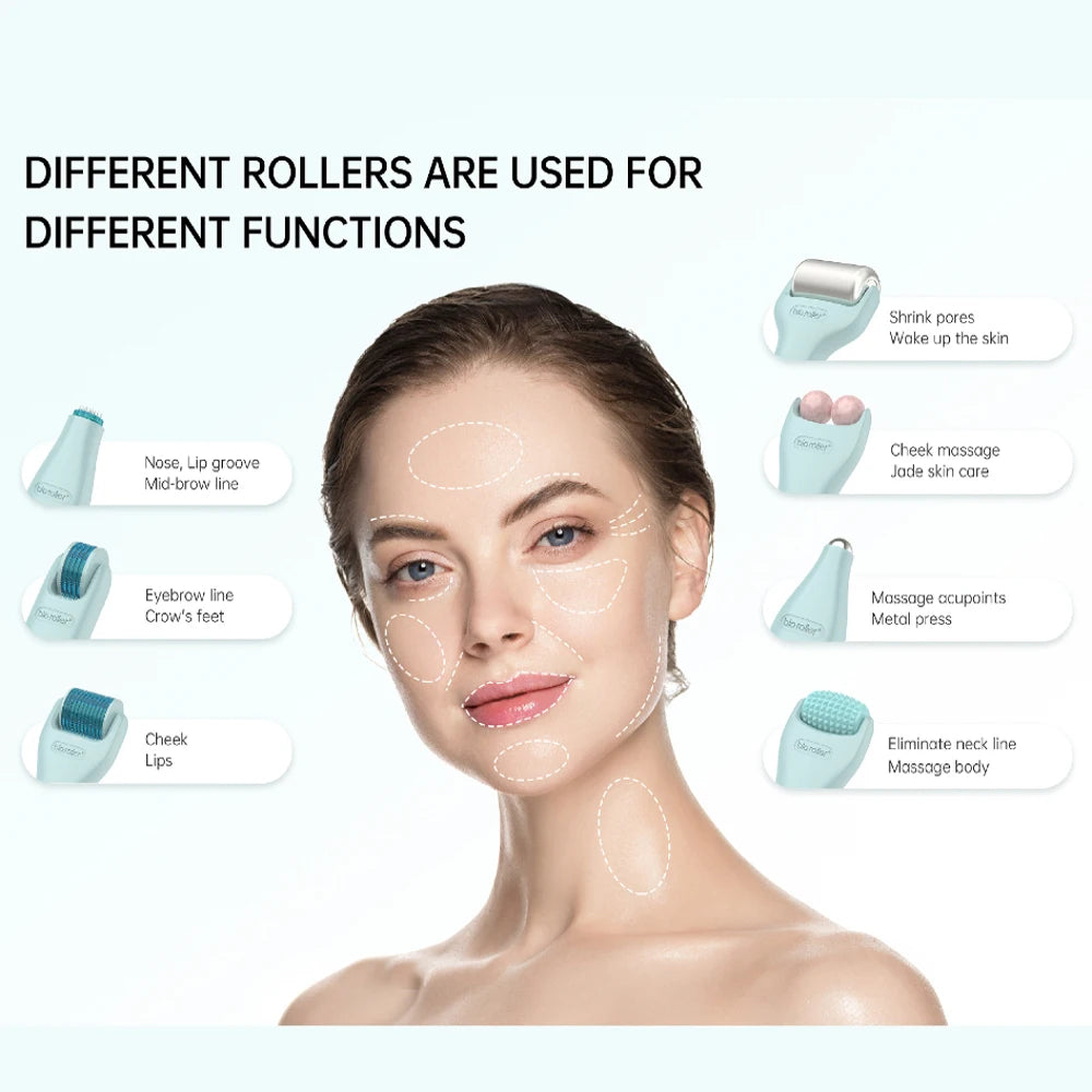 10 In 1 Dermarool Multifunction Microneedle Kit Face Massager