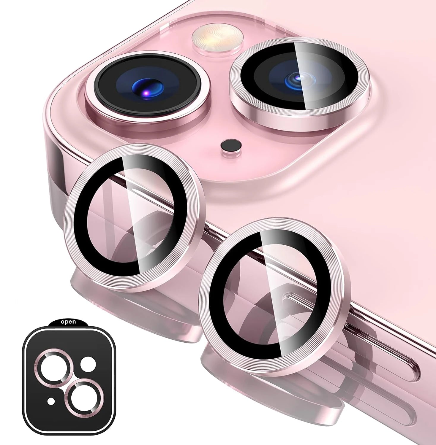 Multiple color Glitter Metal Glass Camera Lens Protector Cover For most recent iPhones