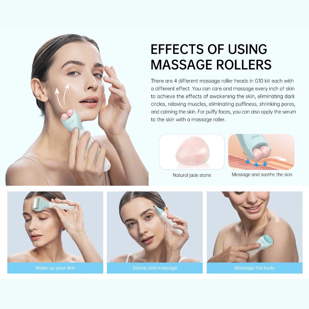 10 In 1 Dermarool Multifunction Microneedle Kit Face Massager