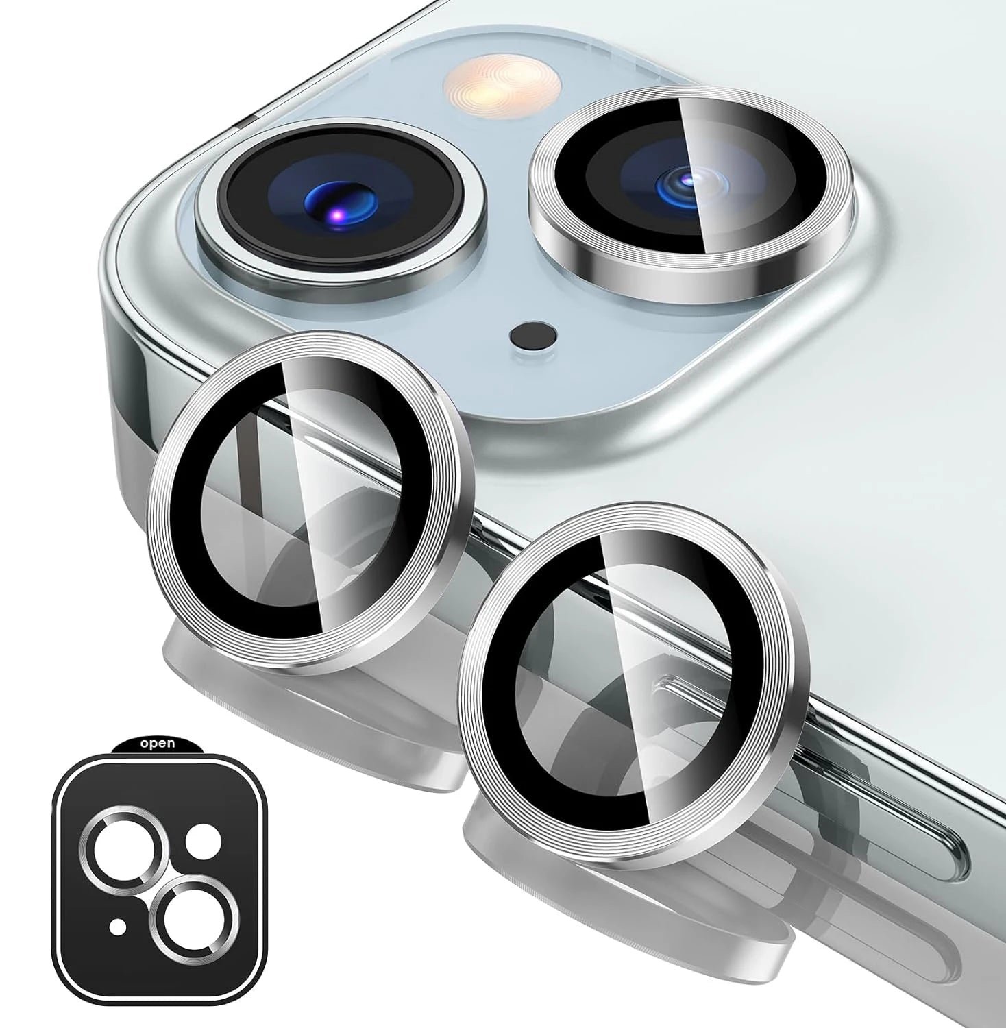 Multiple color Glitter Metal Glass Camera Lens Protector Cover For most recent iPhones