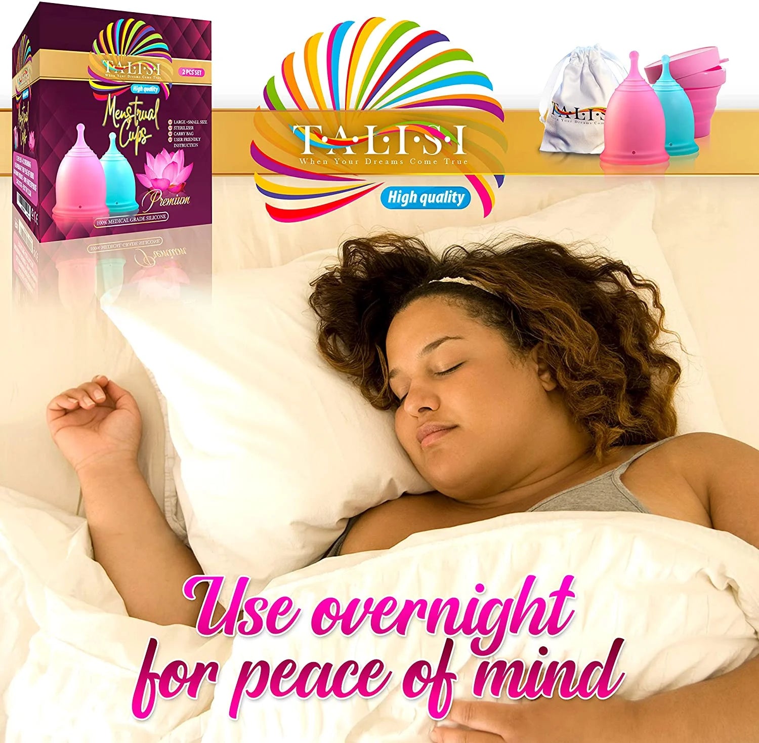NO MORE TAMPONS !! Freedom from Discomfort! Experience Comfort with our Medical-Grade Menstrual Cup!