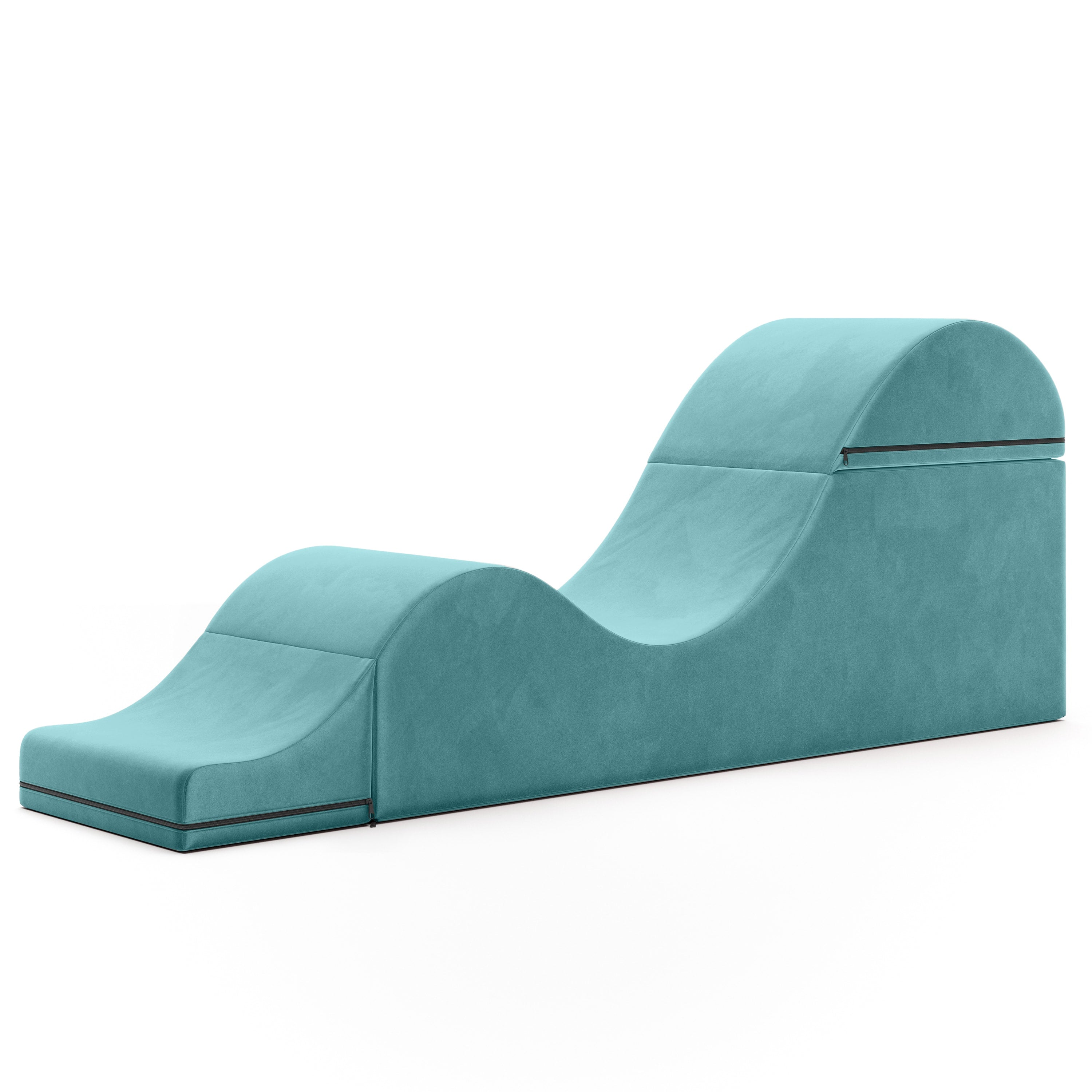 Aria Flip Chaise 18 Inch Wide - Convertible Sex Chair and Bed Bench, Teal - Roliac