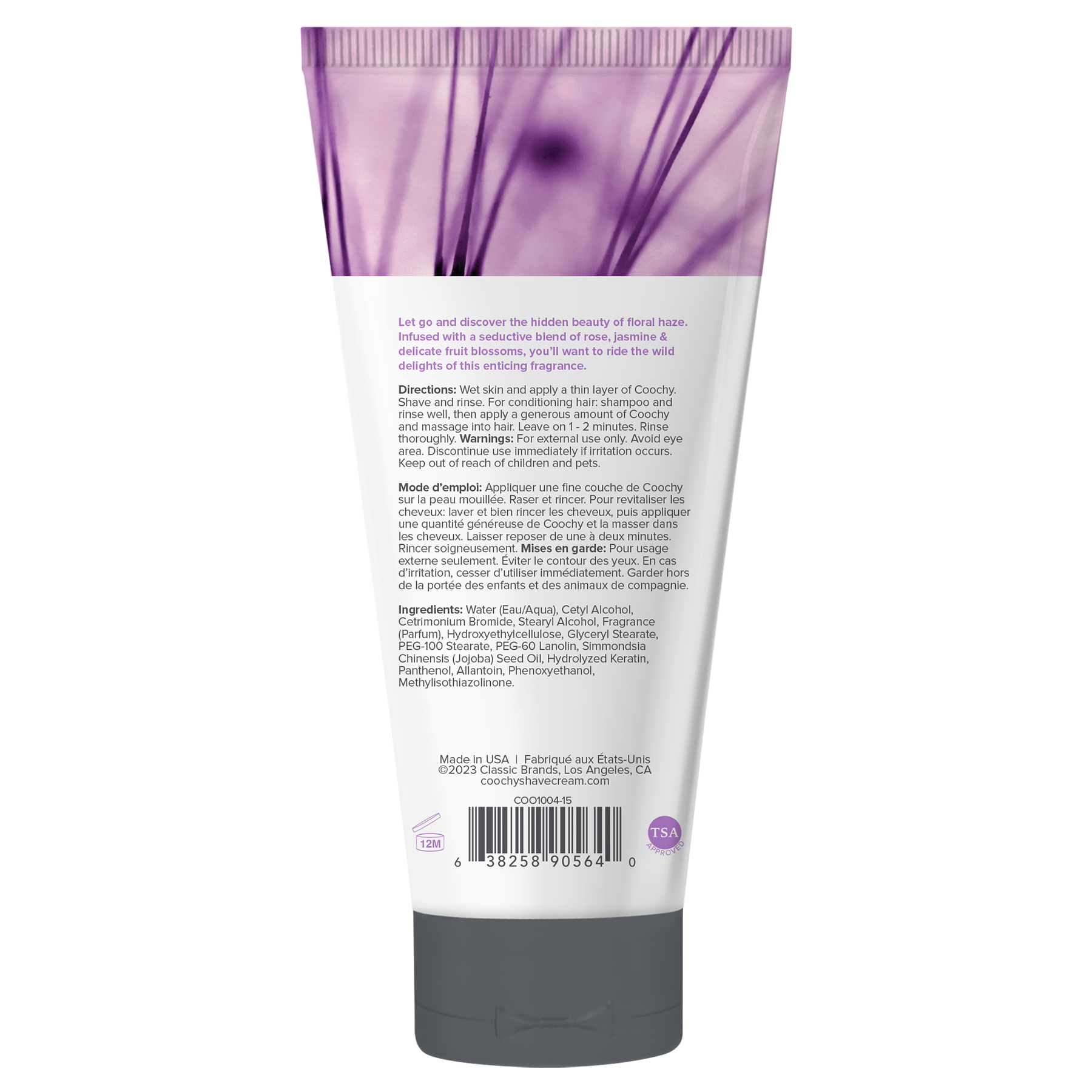 Crème de Rasage Coochy - Brume Florale tube 0,5 oz / 15 ml