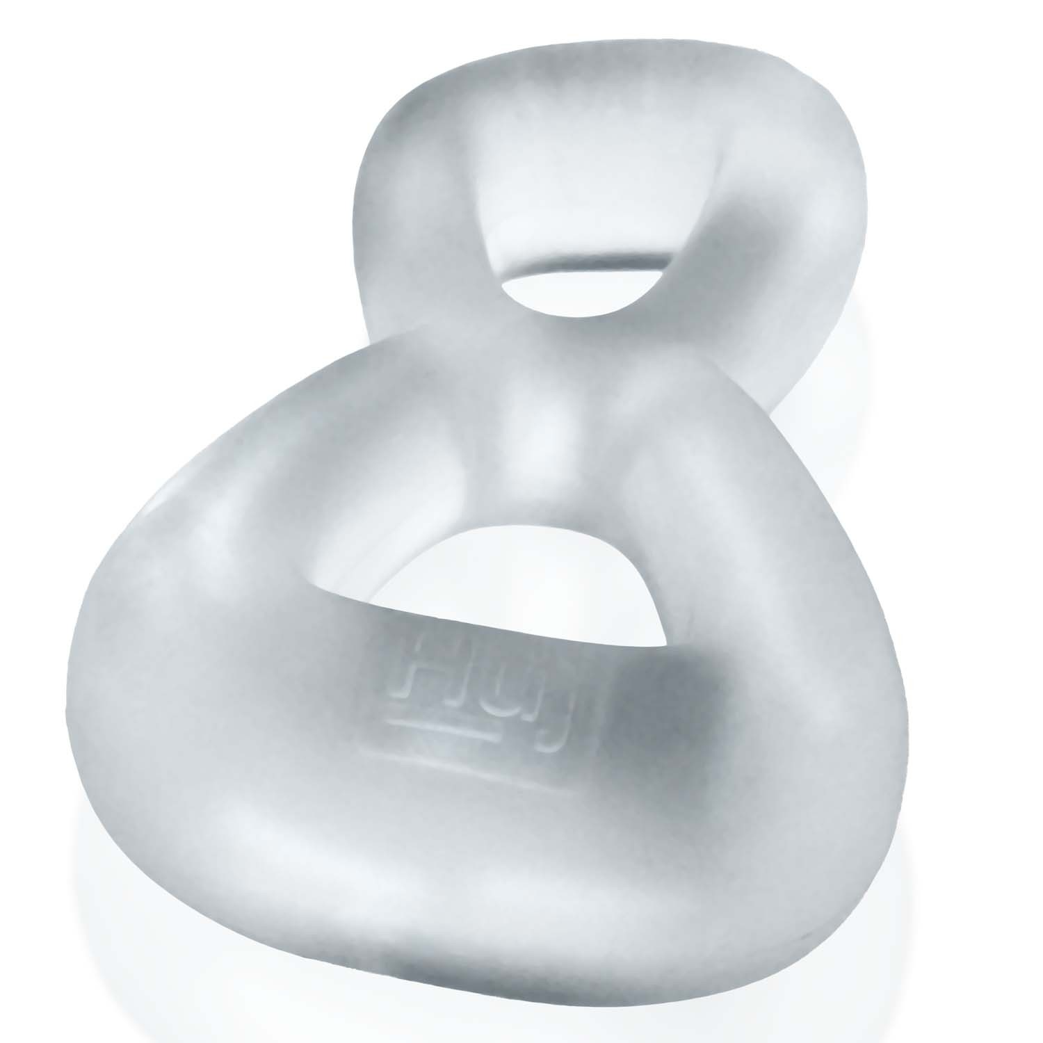BOOMERANG double-ring cockring & nut-tugger CLEAR STEAM - Roliac