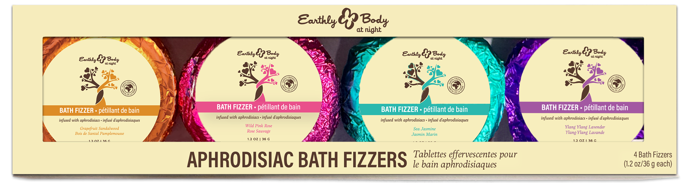 Earthly Body at Night Afrodisíaco: Bombas de Baño y Velas Preempacadas (16 piezas más probador y calentador de velas)