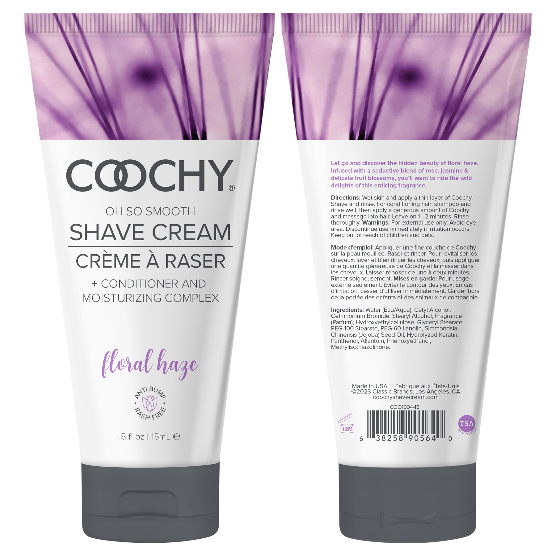 Crème de Rasage Coochy - Brume Florale tube 0,5 oz / 15 ml