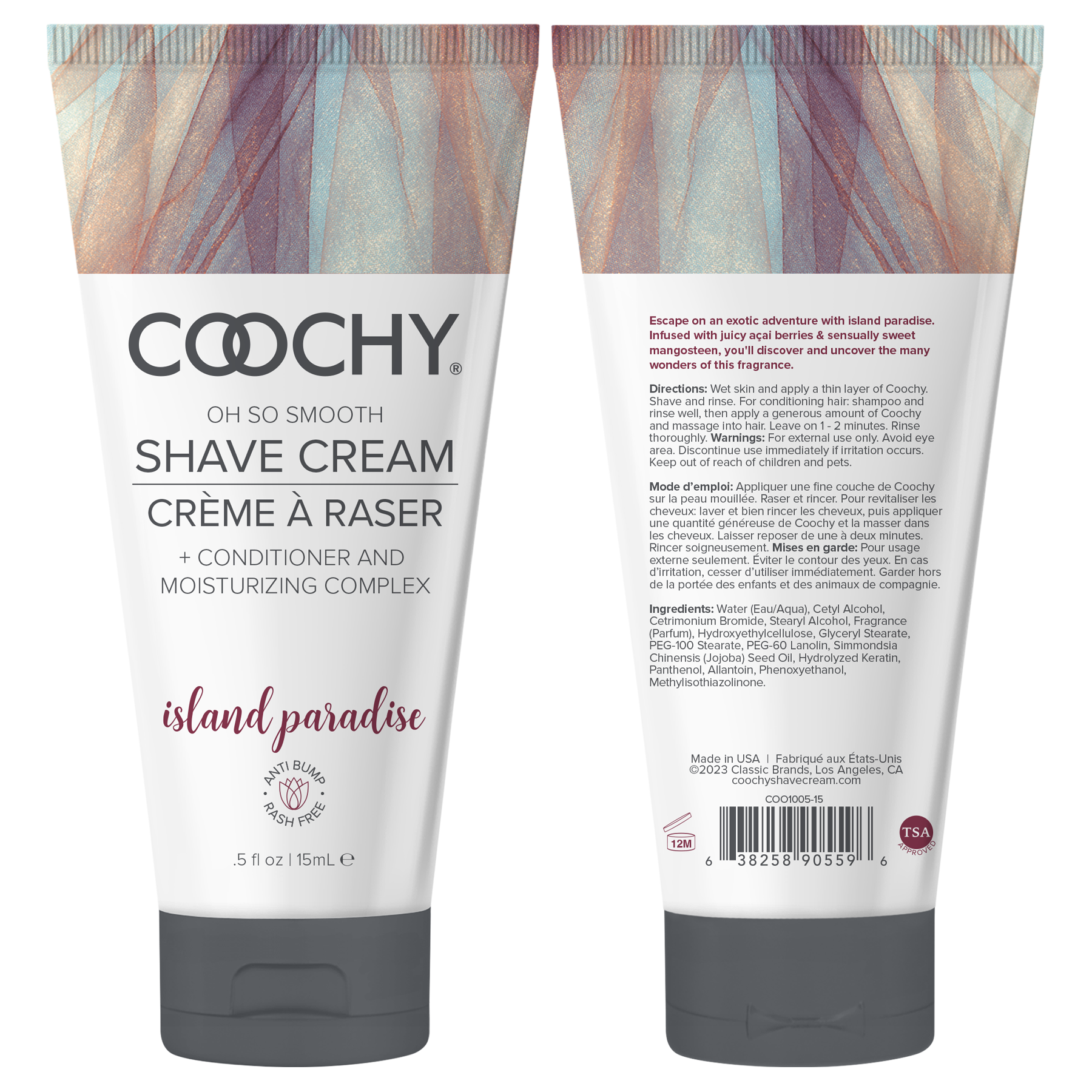 Coochy Shave Cream - ISLAND PARADISE tube 0.5oz / 15ml