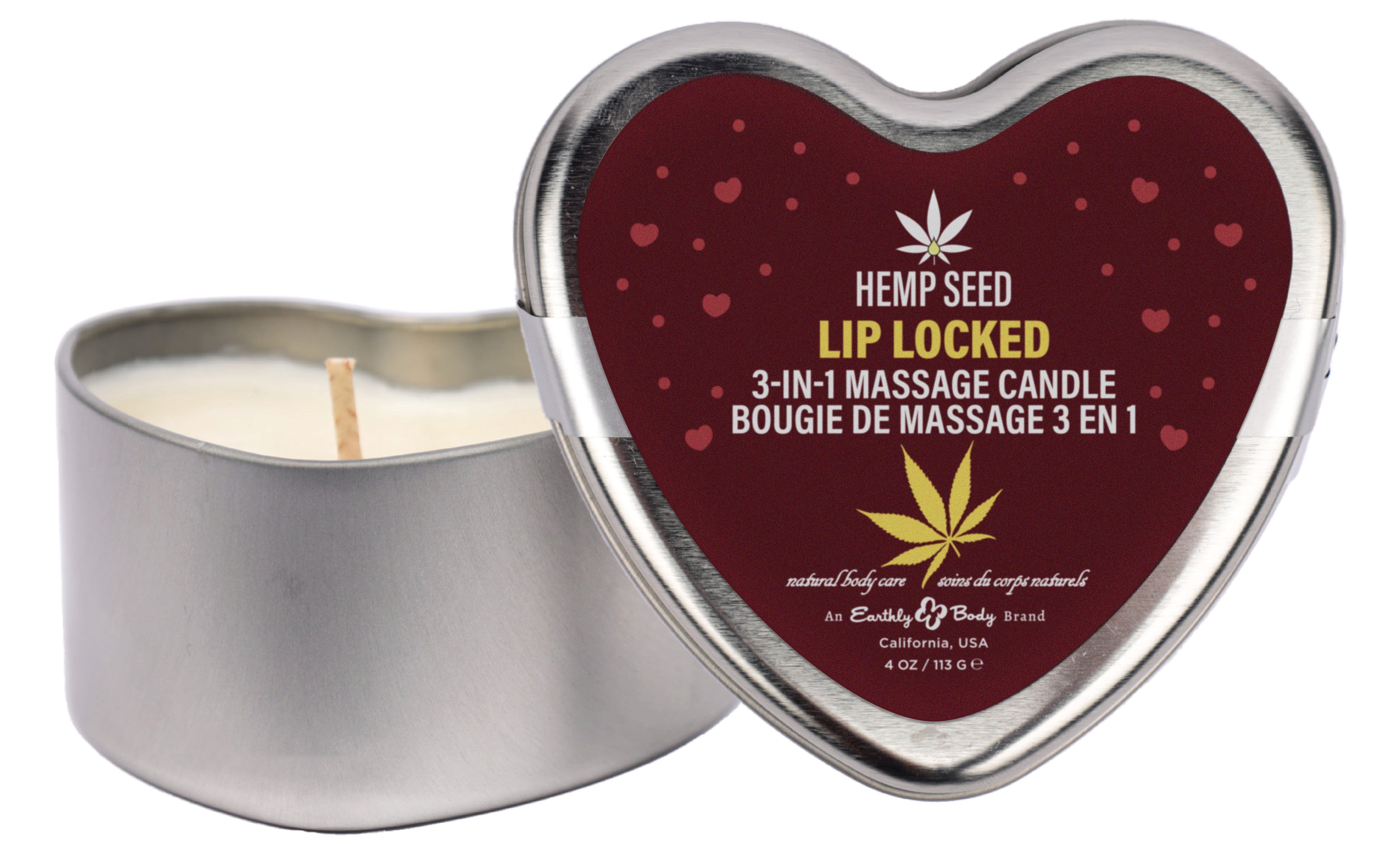 Trio de bougies Chanvre Graines Valentine '26 Comprend : 1 de chaque : XOXO 49,6 g, Lip Locked 49,6 g, Pucker Up 49,6 g