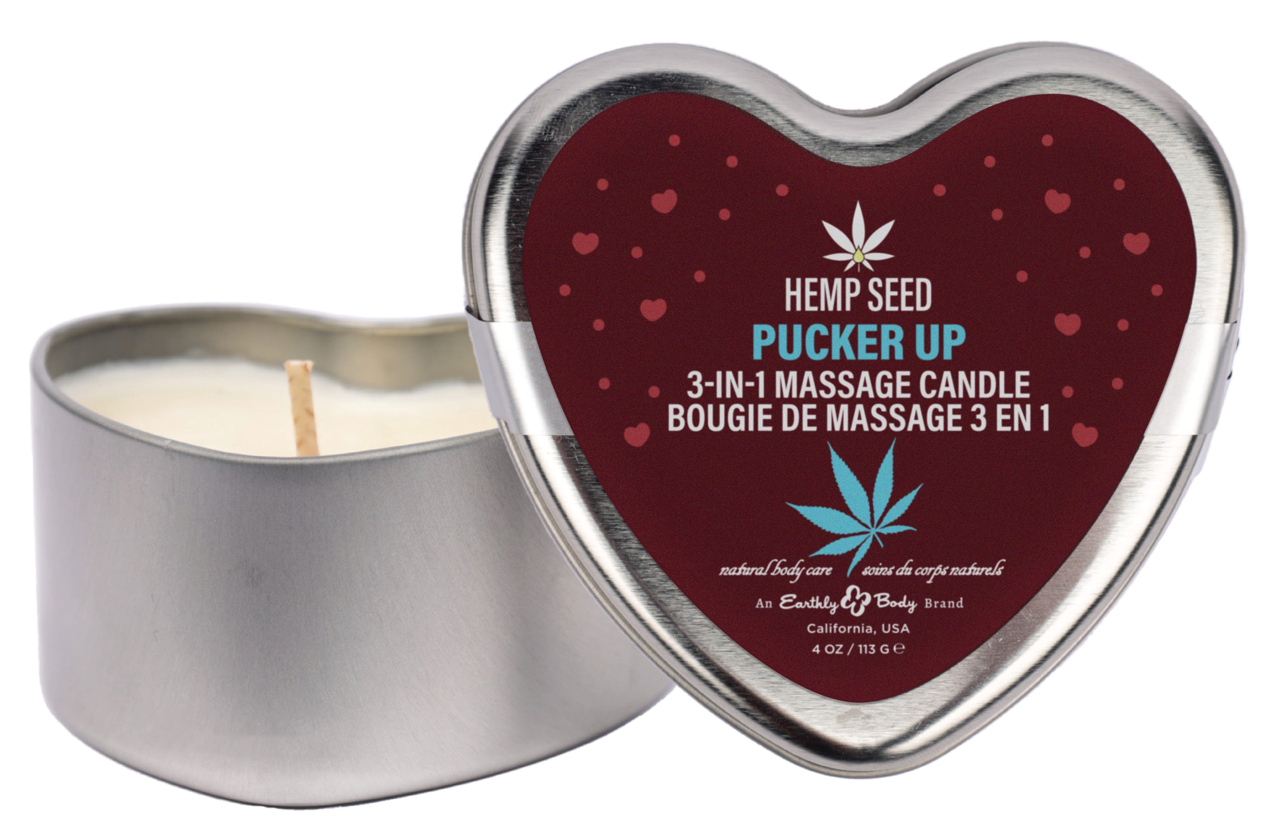 Trio de bougies Chanvre Graines Valentine '26 Comprend : 1 de chaque : XOXO 49,6 g, Lip Locked 49,6 g, Pucker Up 49,6 g