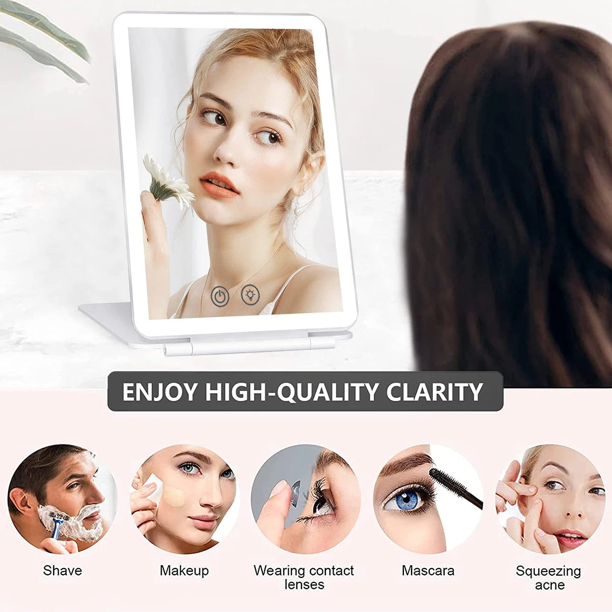 LED Makeup Mirror with Light Dimmable Cosmetic Mirror