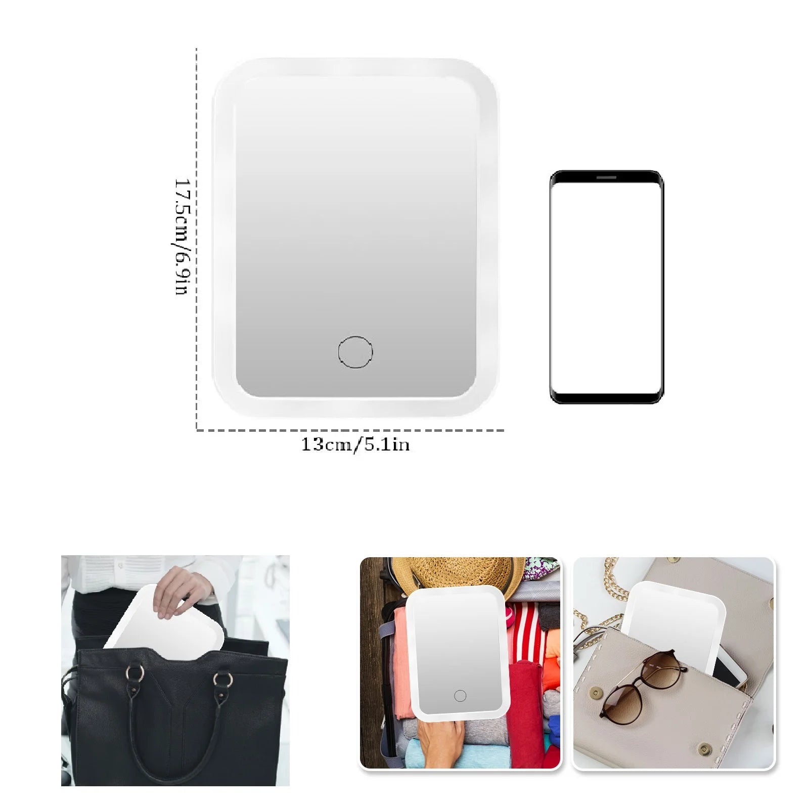 LED Makeup Mirror with Light Dimmable Cosmetic Mirror