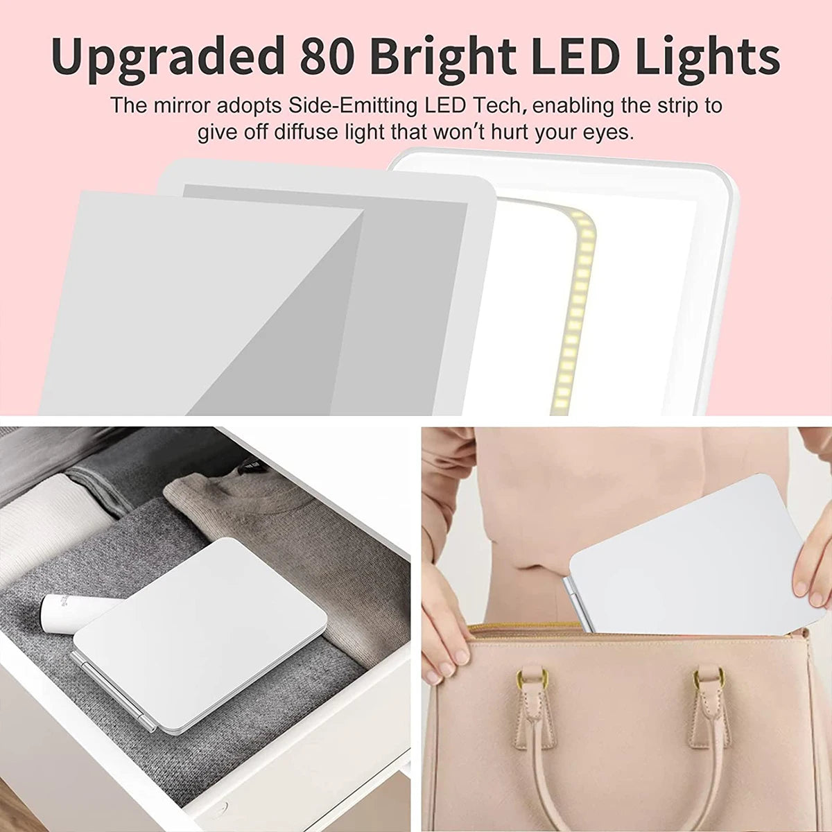 LED Makeup Mirror with Light Dimmable Cosmetic Mirror