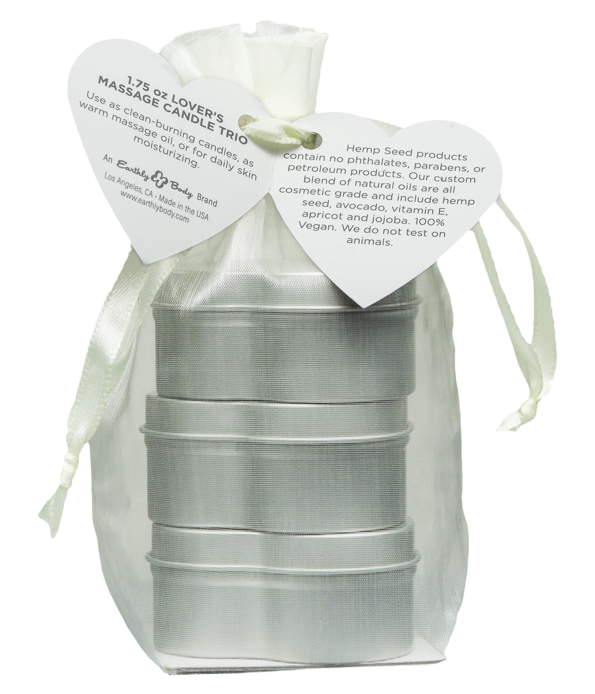 Trio de bougies Chanvre Graines Valentine '26 Comprend : 1 de chaque : XOXO 49,6 g, Lip Locked 49,6 g, Pucker Up 49,6 g