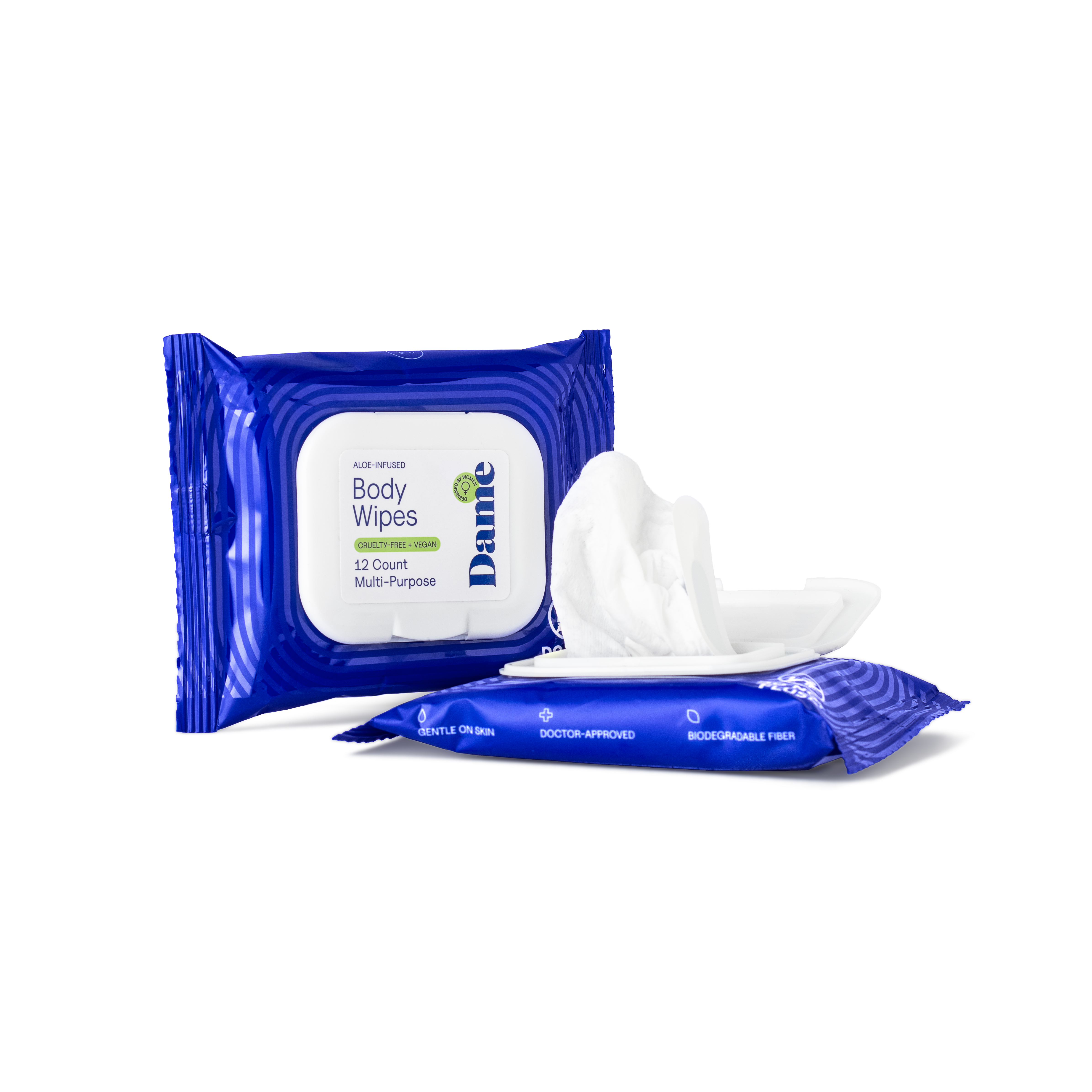 Dame Aloe & Cucumber Body Wipes  12pk - Roliac