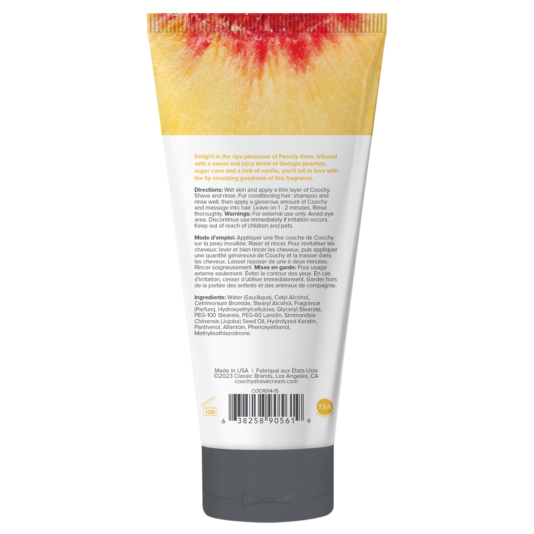 Crème de rasage Coochy - tube PEACHY KEEN 0,5 fl oz | 15 ml