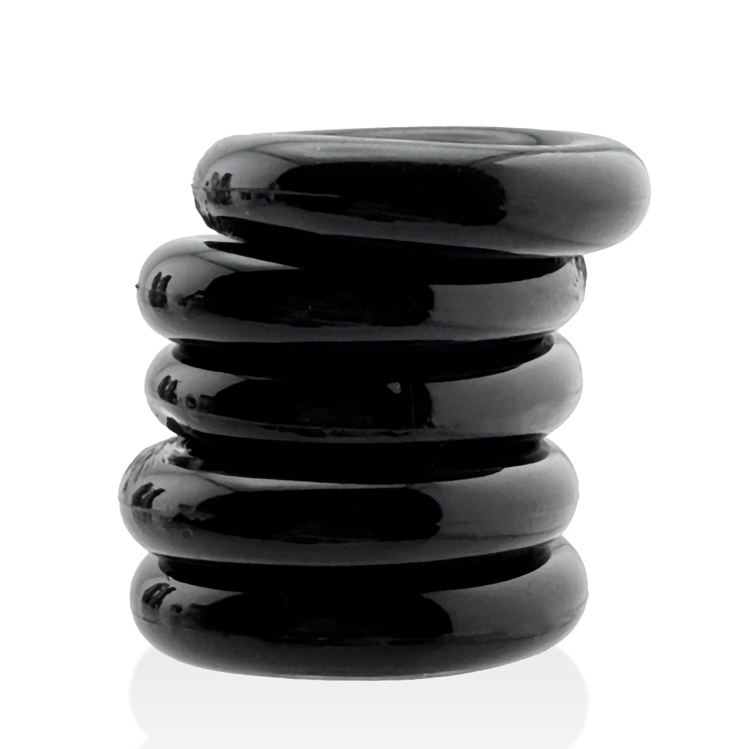JACKER 5-STACK tube super résistant composé de cinq anneaux péniens noirs