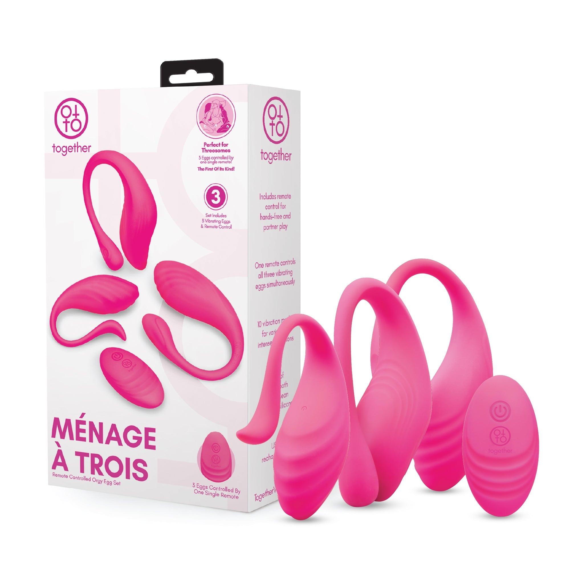 MENAGE A TROIS REMOTE CONTROL ORGY EGG SET - Roliac