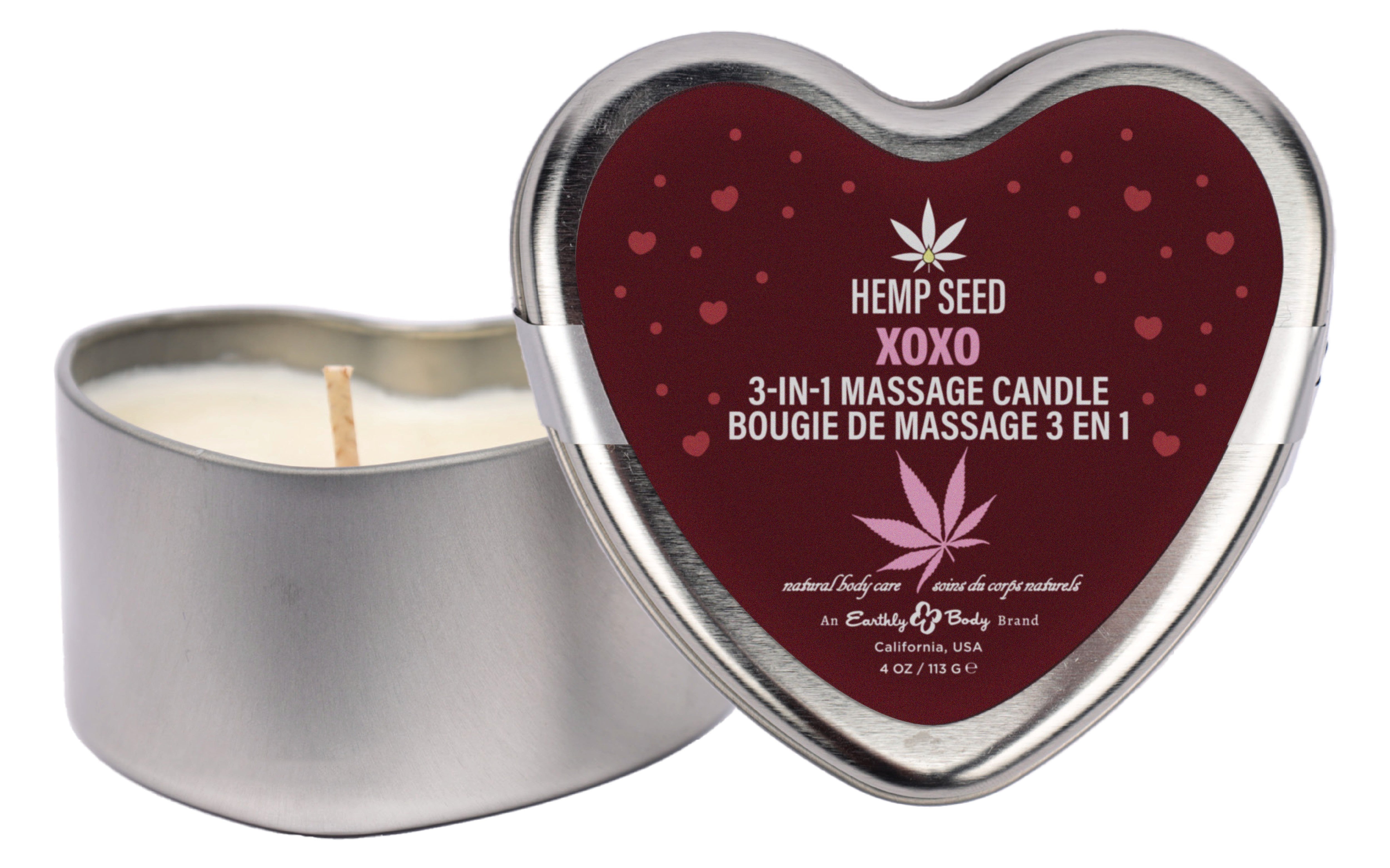 Trio de bougies Chanvre Graines Valentine '26 Comprend : 1 de chaque : XOXO 49,6 g, Lip Locked 49,6 g, Pucker Up 49,6 g
