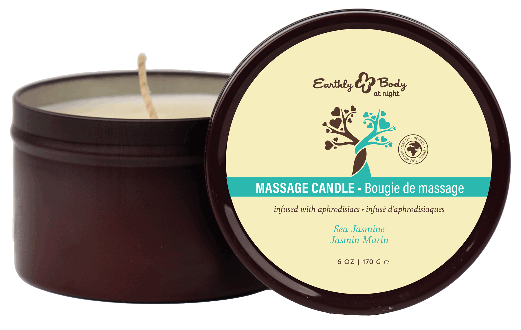 Earthly Body at Night Candle Aphrodisiac Collection Sea Jasmine 6oz - Roliac