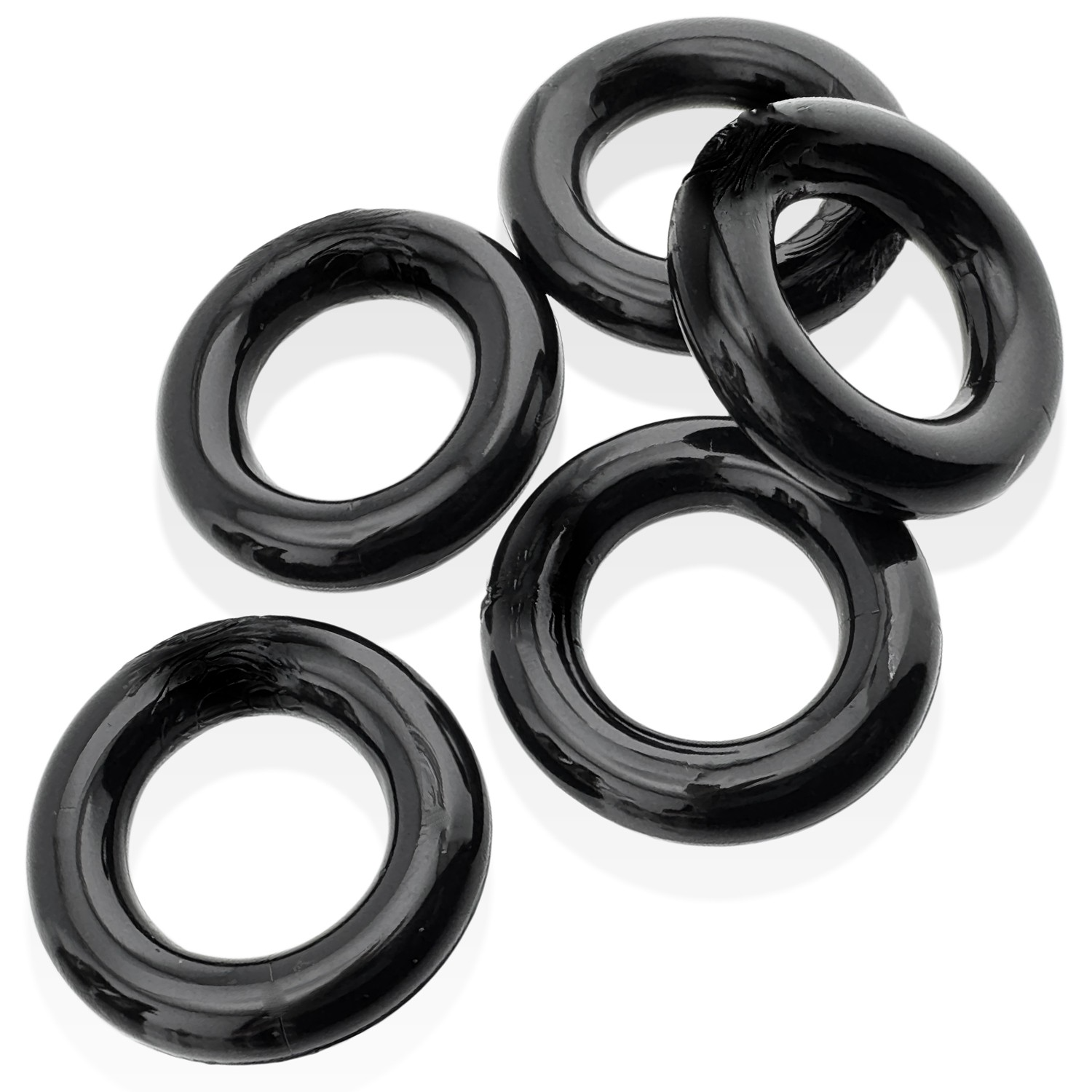 JACKER 5-STACK tube super résistant composé de cinq anneaux péniens noirs